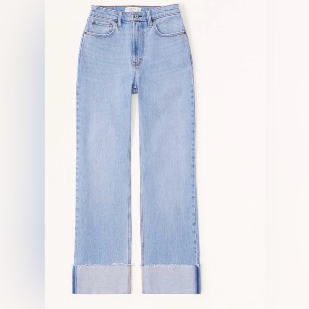 Abercrombie & Fitch High Rise Cuffed Jeans Curve Love Size 8short